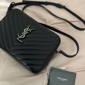 Saint Laurent Lou Camera Bag in Quilted Leather (Black with Silver hardware)